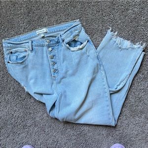 Abercrombie Curve Love Ultra High Rise Ankle Straight Jeans